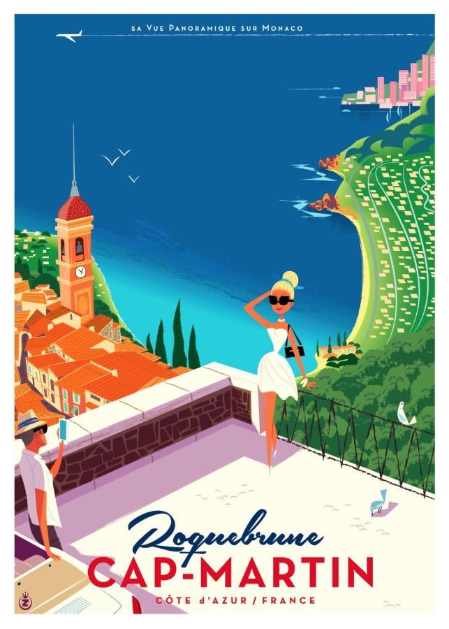 Charmant 2 Pieces Vue Sur Mer Et Monte-Carlo A Roquebrune Cap Martin Exterior foto